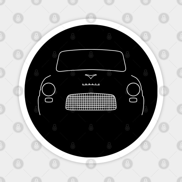 Ford Anglia 100E 1958 classic car outline graphic (white) Magnet by soitwouldseem